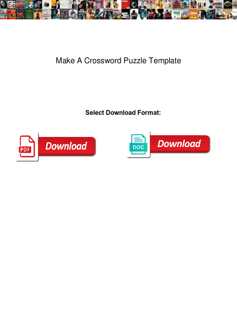 Fillable Online Make A Crossword Puzzle Template. Make A Crossword ...