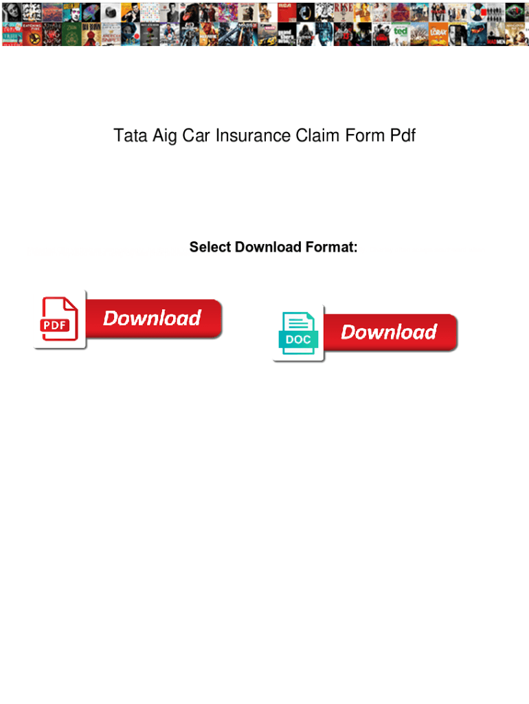 Fillable Online Tata Aig Car Insurance Claim Form Pdf Tata Aig Car 