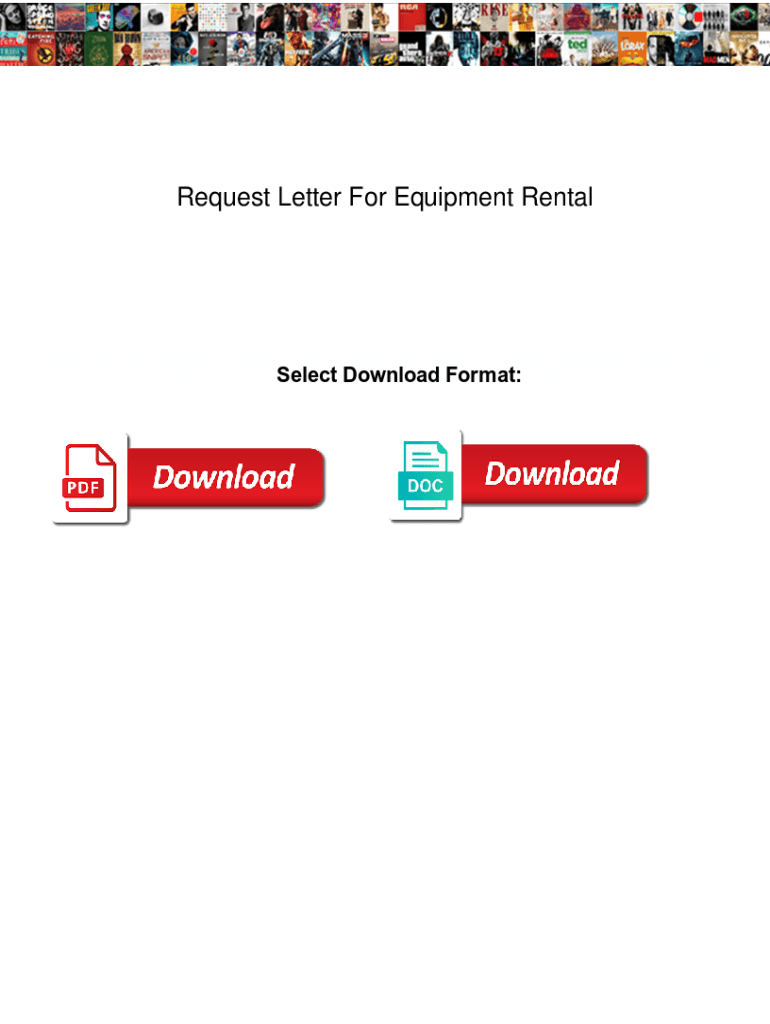 Fillable Online Request Letter For Equipment Rental. Request Letter For
