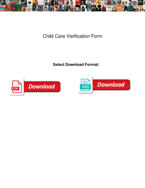 Fillable Online Child Care Verification Form Child Care Verification Fillable Online Child Care Verification Form Child Care Verification