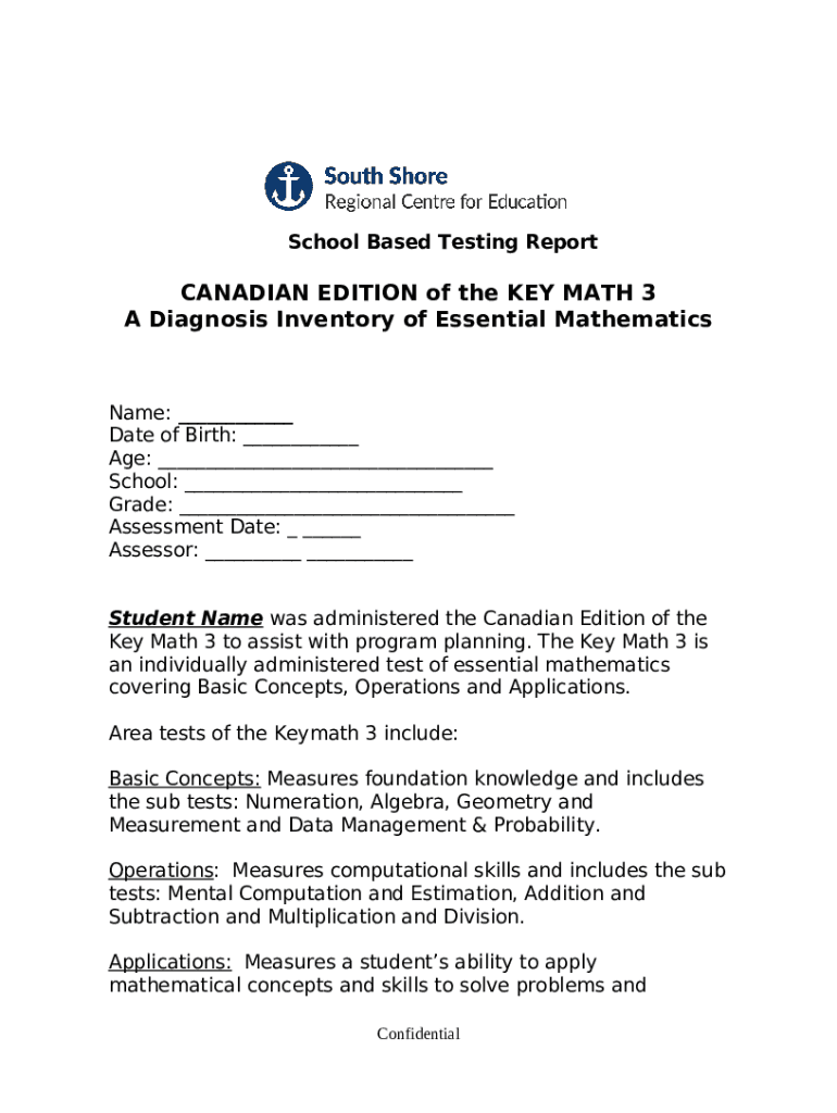 PDF KeyMath3 DA Publication Summary - Professional ... Doc Template ...