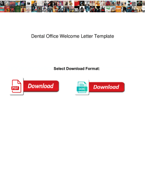 Fillable Online Dental Office Welcome Letter Template. Dental Office ...