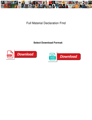 Fillable Online Full Material Declaration Fmd. Full Material ...