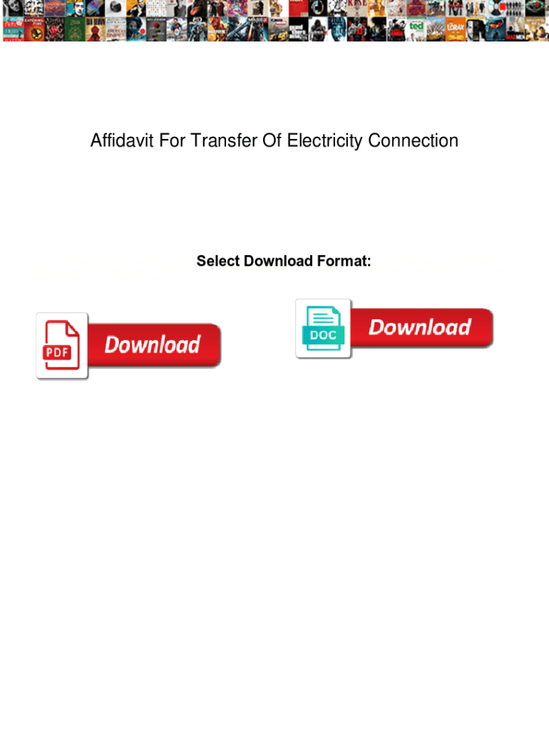 Fillable Online Affidavit For Transfer Of Electricity Connection