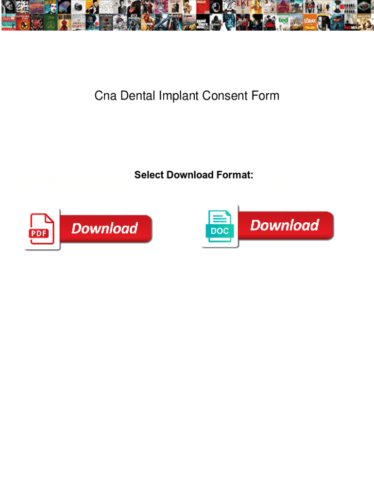 Fillable Online Cna Dental Implant Consent Form. Cna Dental Implant
