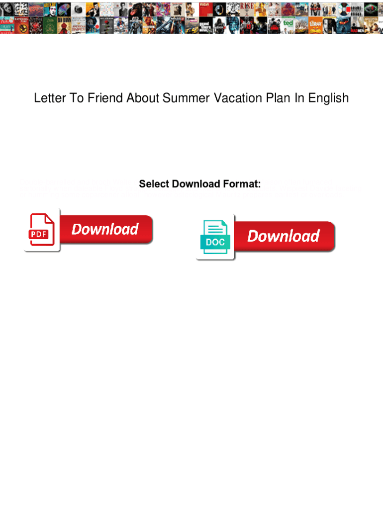 informal letter to your friend about summer vacation