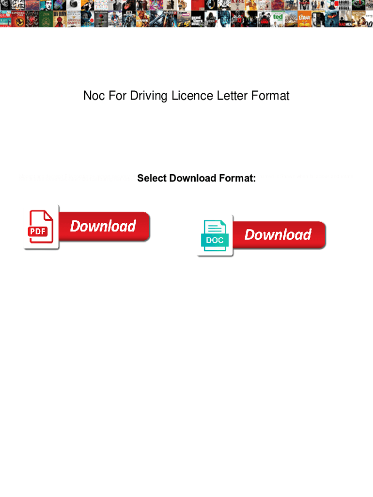 Fillable Online Noc For Driving Licence Letter Format. Noc For Driving
