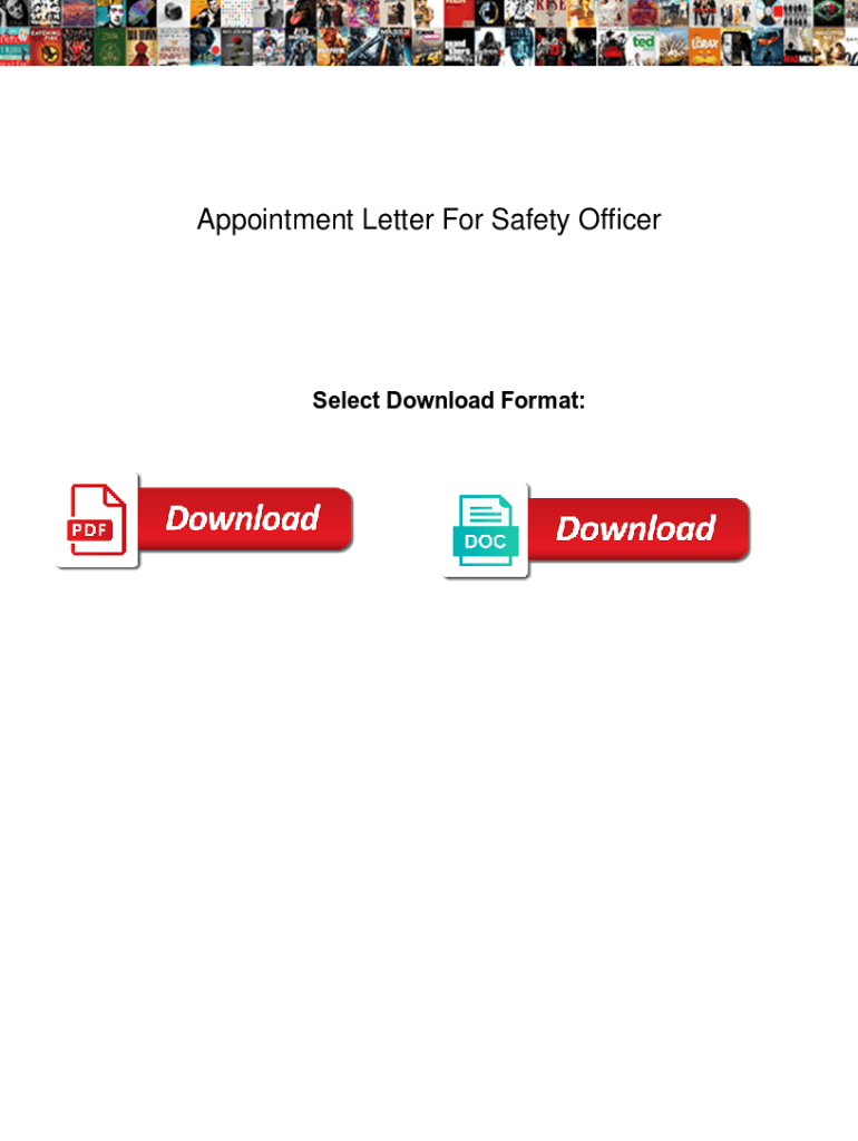 Fillable Online Appointment Letter For Safety Officer. Appointment