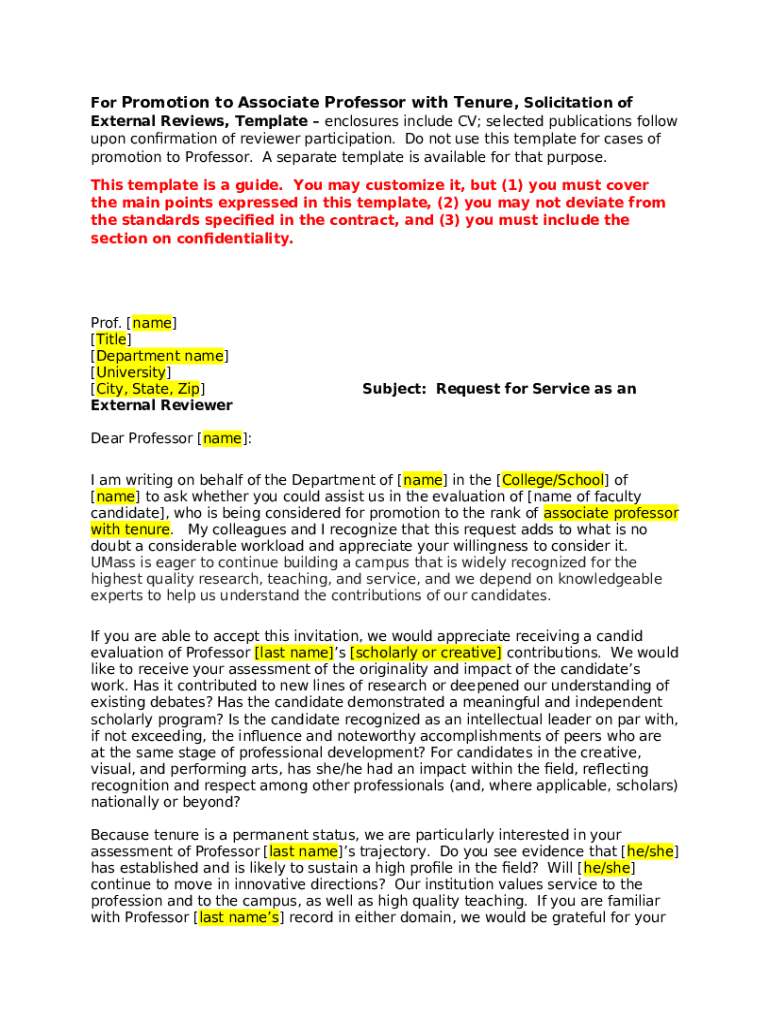 Preparation and at of Tenure and/or Full Professor Doc Template