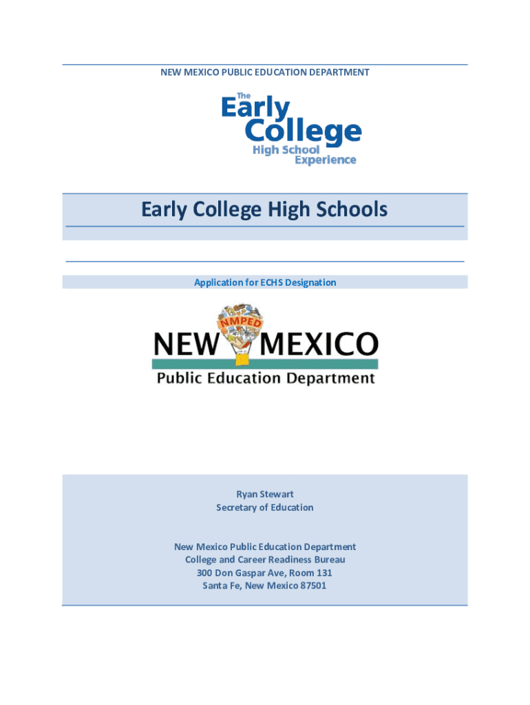 Fillable Online Early College High Schools webnew.ped.state.nm.us Fax