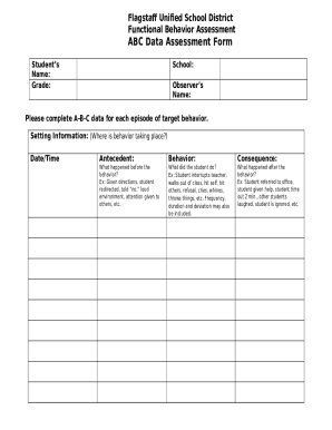 ABC Data Assessment Form