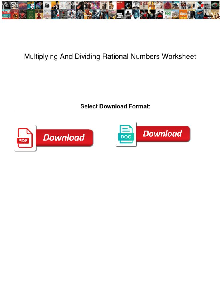 Fillable Online Multiplying And Dividing Rational Numbers Worksheet ...