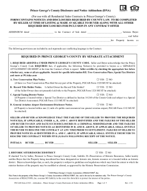 Prince George's County Disclosure And Notice Addendum ...