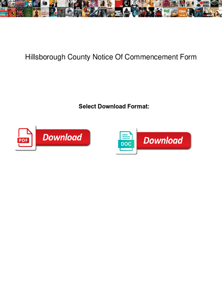 Fillable Online Hillsborough County Notice Of Commencement Form Fillable online hillsborough county notice of commencement form