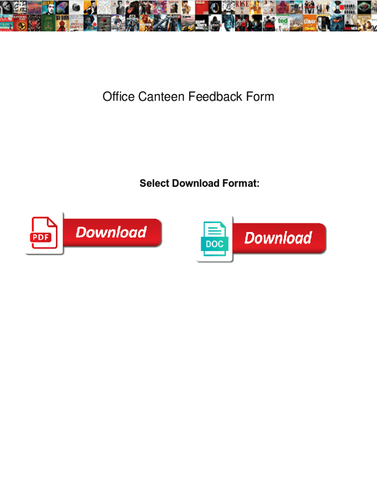 Fillable Online Office Canteen Feedback Form. Office Canteen Feedback ...