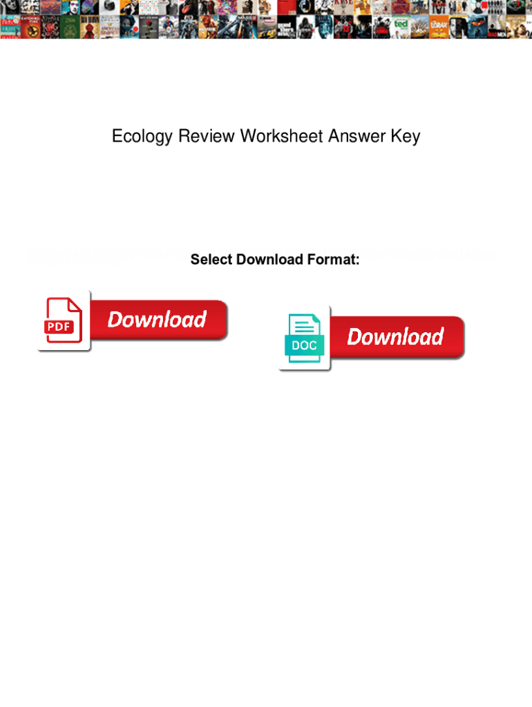 Fillable Online Ecology Review Worksheet Answer Key. Ecology Review Worksheet Answer Key arena