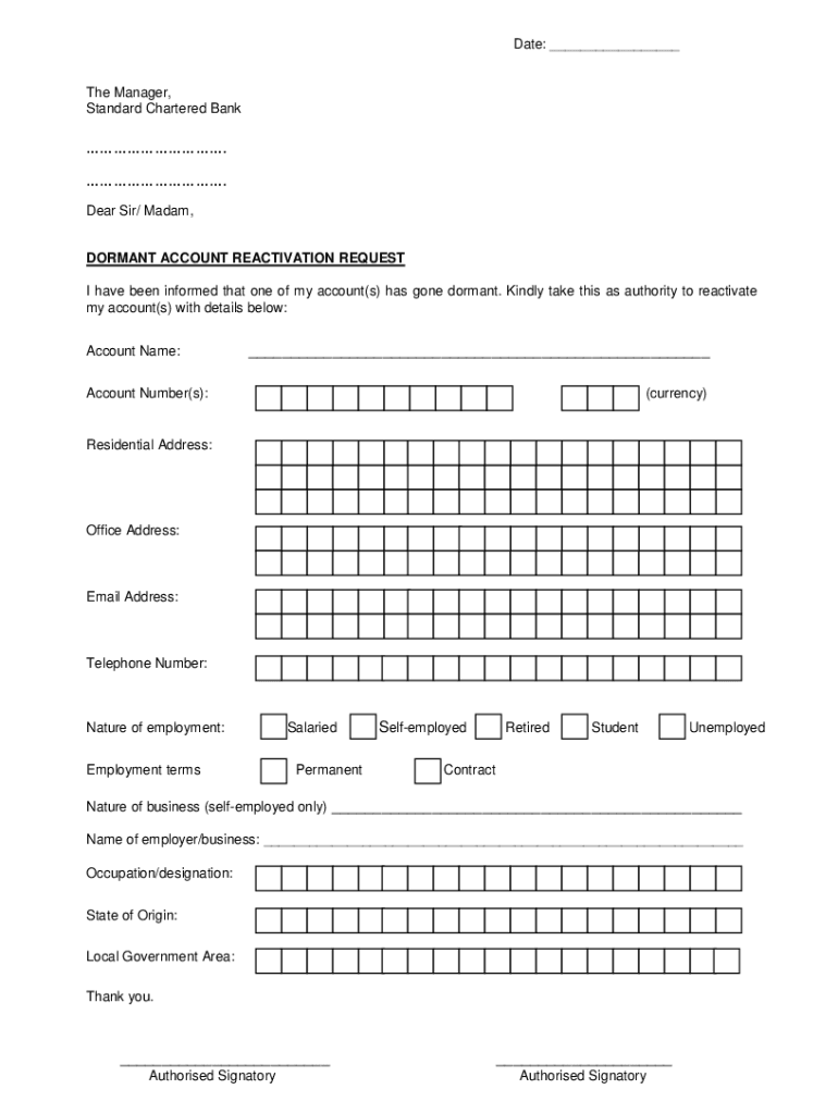 reactivate standard chartered account Preview on Page 1