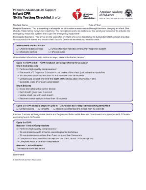 PDF Pediatric Advanced Life Support Infant CPR Skills Testing Checklist