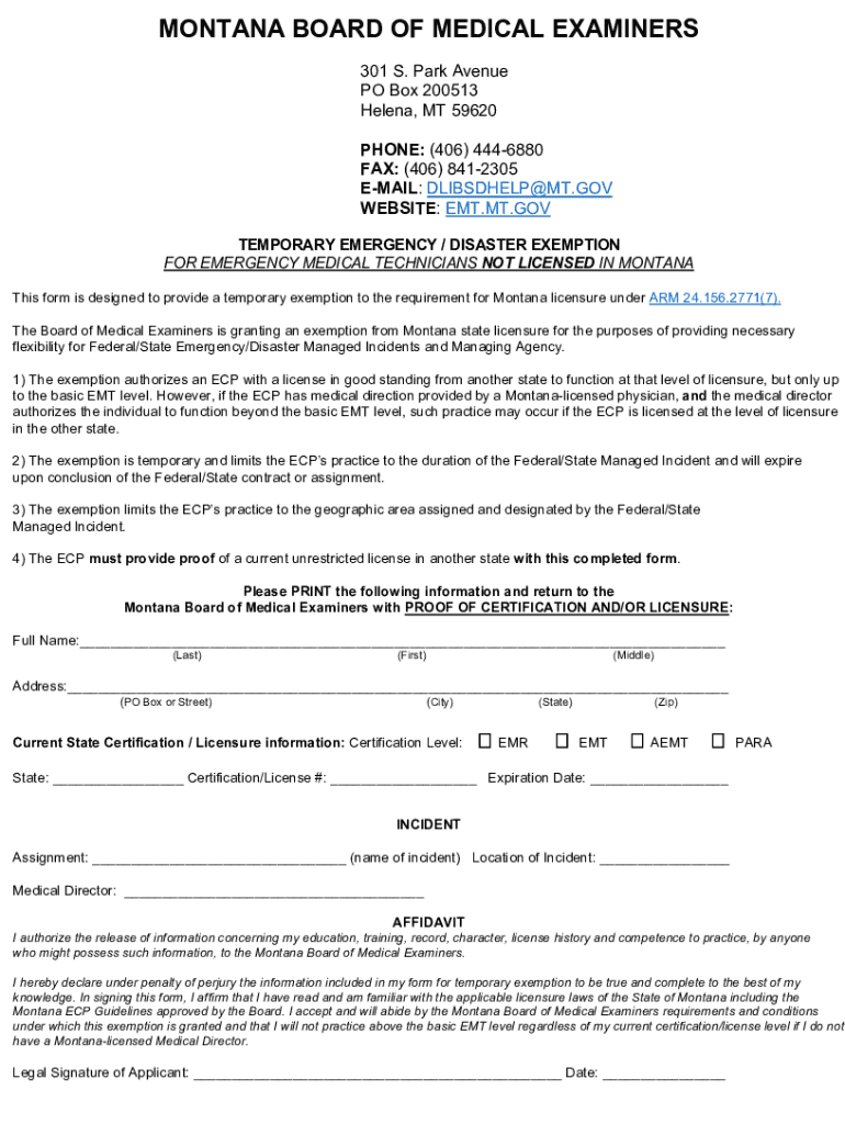 Fillable Online State Of Montana Medical Board druglist.info Fax