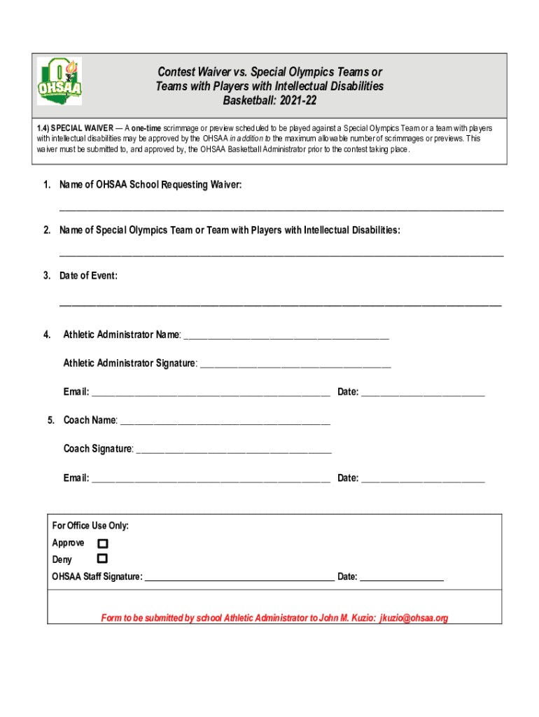Fillable Online Form 1.4. Special Olympics Waiver 20212022.docx