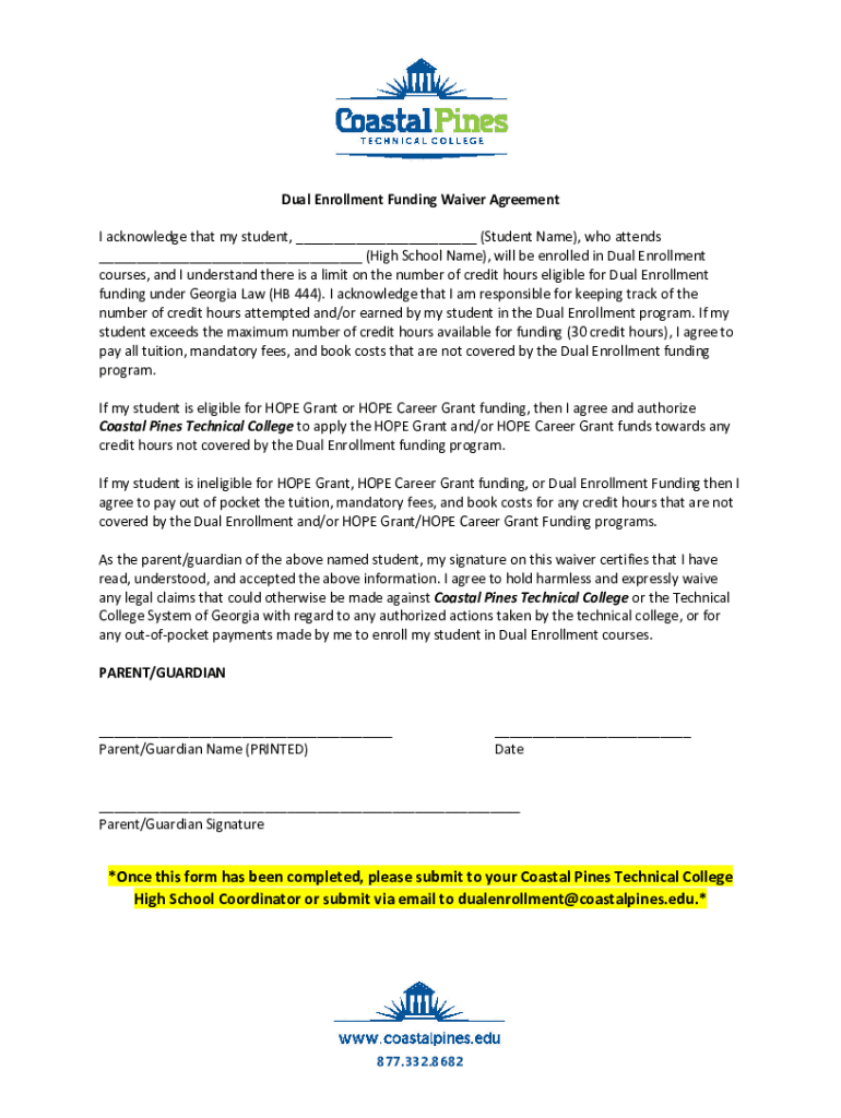 Fillable Online Dual Enrollment Recommendation/Acknowledgement ...