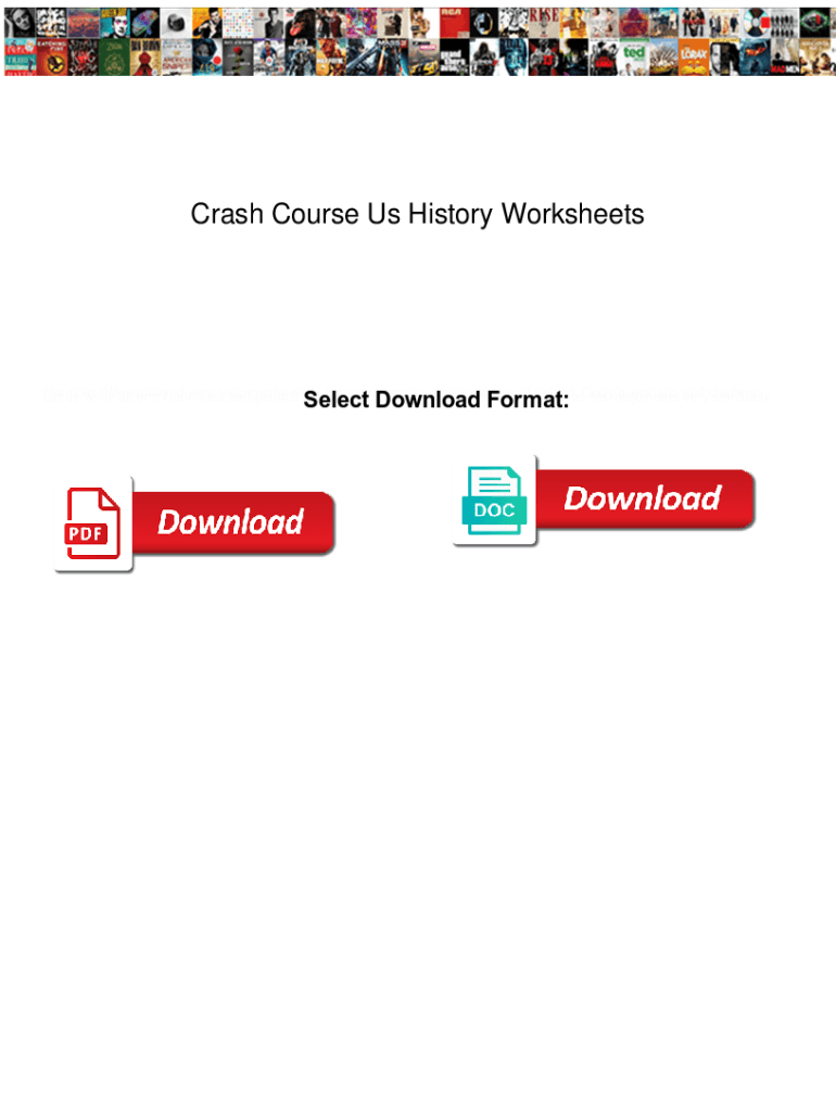 Fillable Online Crash Course Us History Worksheets. Crash Course Us