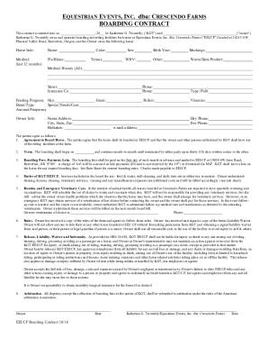 Fillable Online Boarding Contract Sample ContractsLaw Insider Fax Email ...