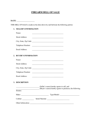 Fillable Online Firearm bill of sale template. Firearm bill of sale ...