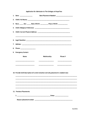 Fillable Online Application Packet for The Cottages Fax Email Print ...
