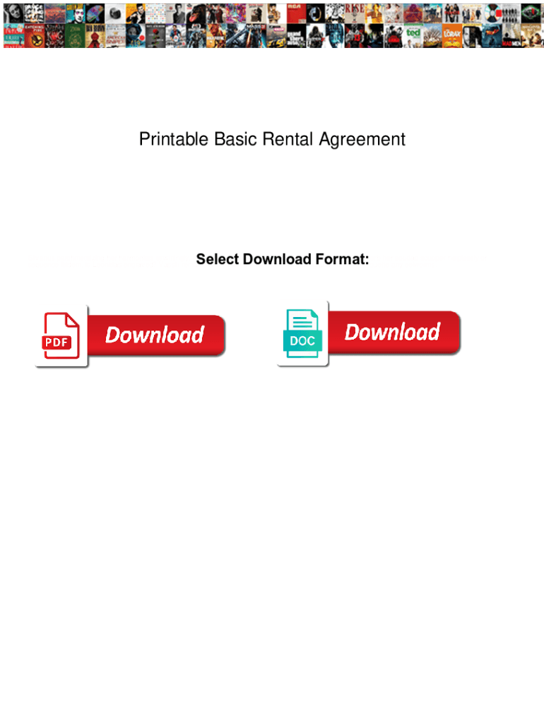 Fillable Online Printable Basic Rental Agreement. Printable Basic ...