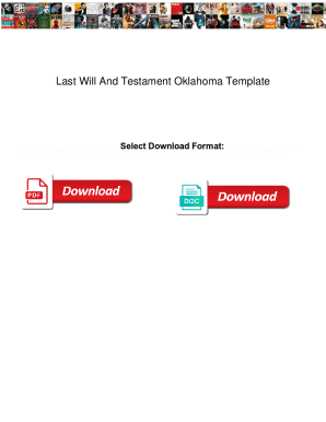 Fillable Online Last Will And Testament Oklahoma Template. Last Will ...