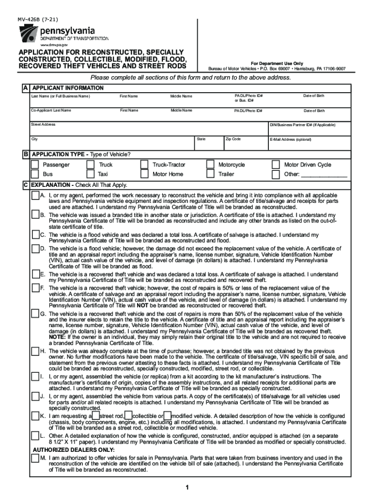 form mv 426b Preview on Page 1