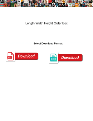 Fillable Online Length Width Height Order Box. Length Width Height ...