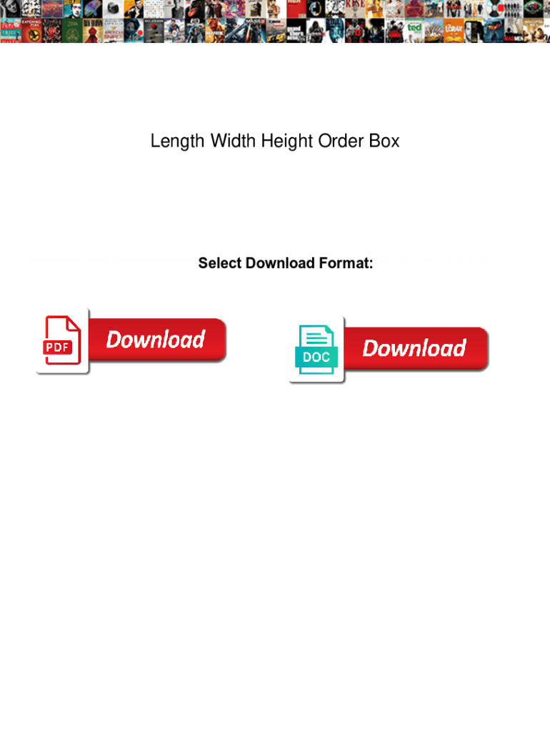 Fillable Online Length Width Height Order Box. Length Width Height