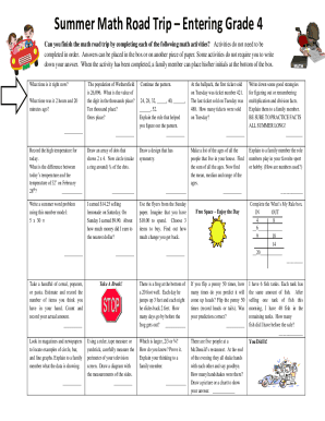 summer road trip project answer key