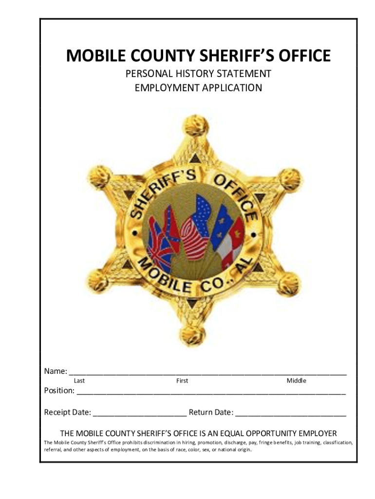 Fillable Online Mobile County Sheriff's OfficeMobile County Sheriff's Fax Email Print