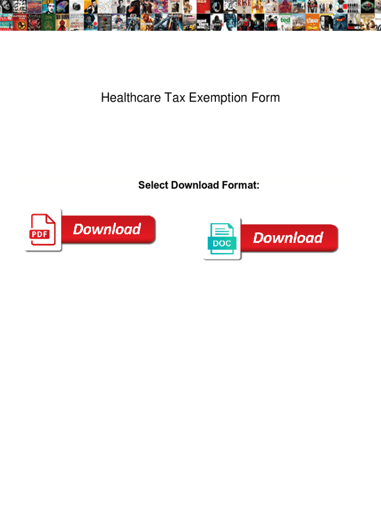 Fillable Online Healthcare Tax Exemption Form. Healthcare Tax Exemption