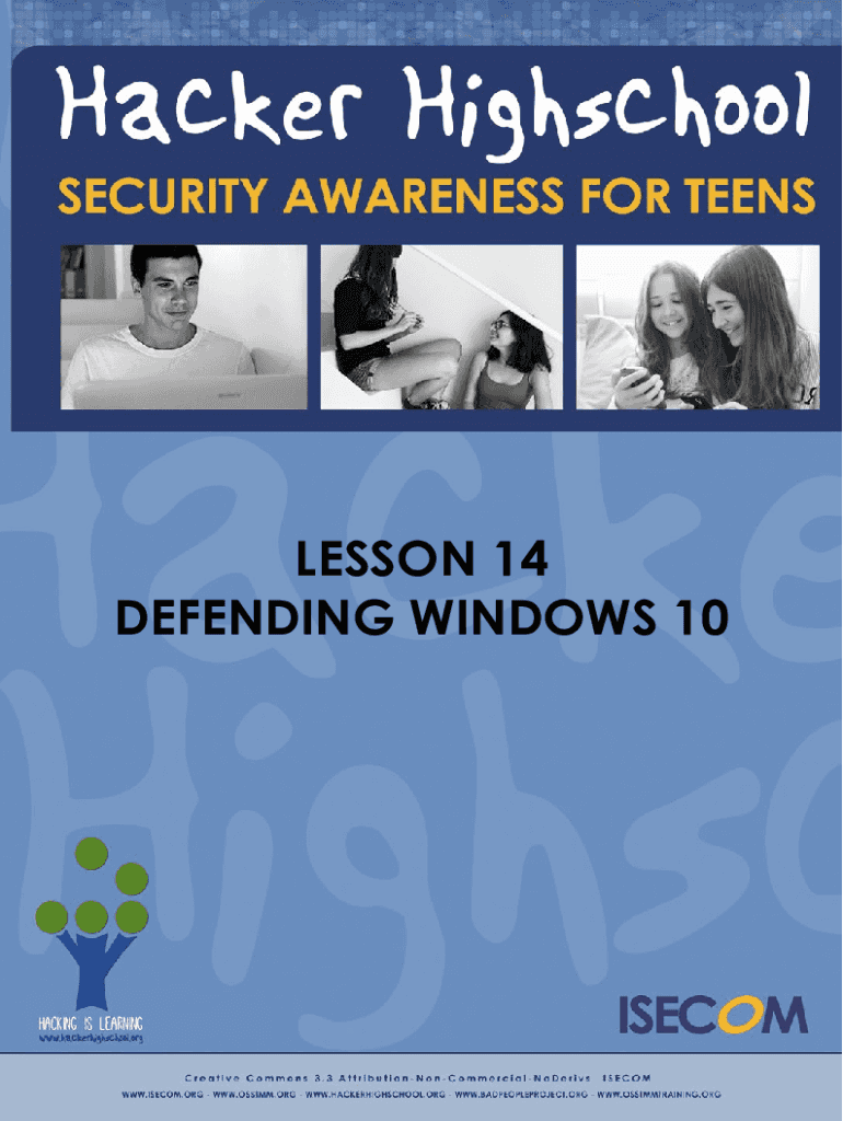 Fillable Online Defending Windows 10. Cybersecurity Essentials How To