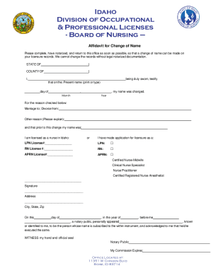 Fillable Online ibn idaho Idaho Division of Occupational &amp; Professional ...