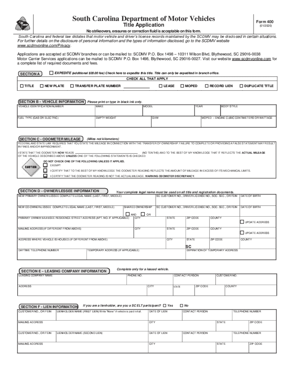 How to Add Pages To Scdmv Form 400
