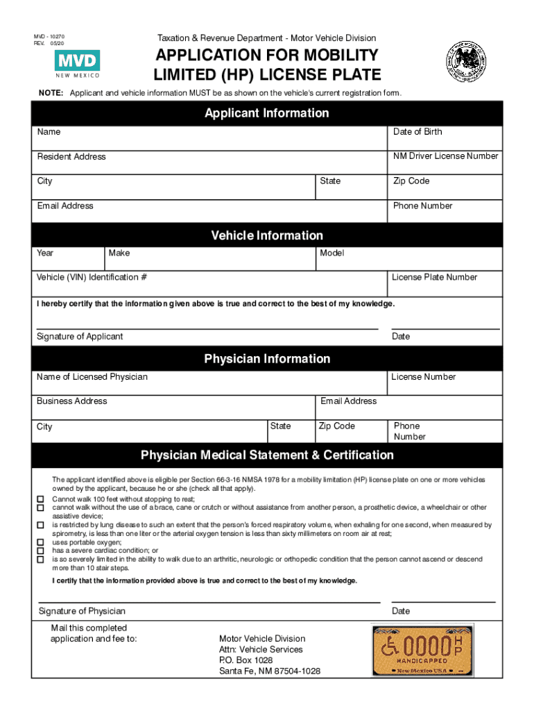 nm mvd 10270 form Preview on Page 1