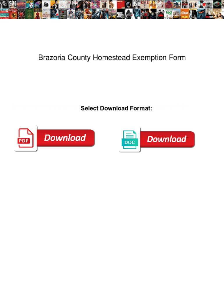 Fillable Online Brazoria County Homestead Exemption Form. Brazoria