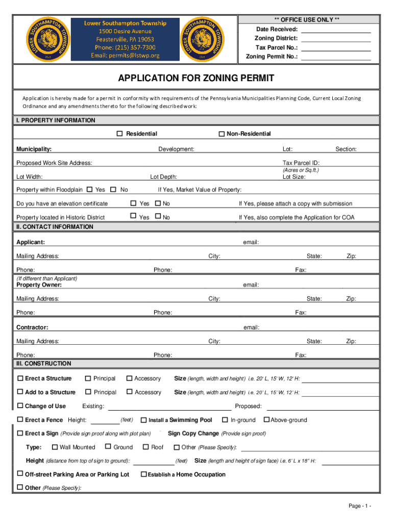 Fillable Online Get a Zoning PermitServicesCity of Philadelphia Fax