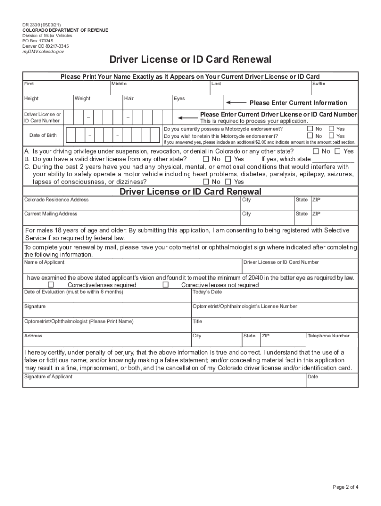 state of colorado license renewal Preview on Page 1