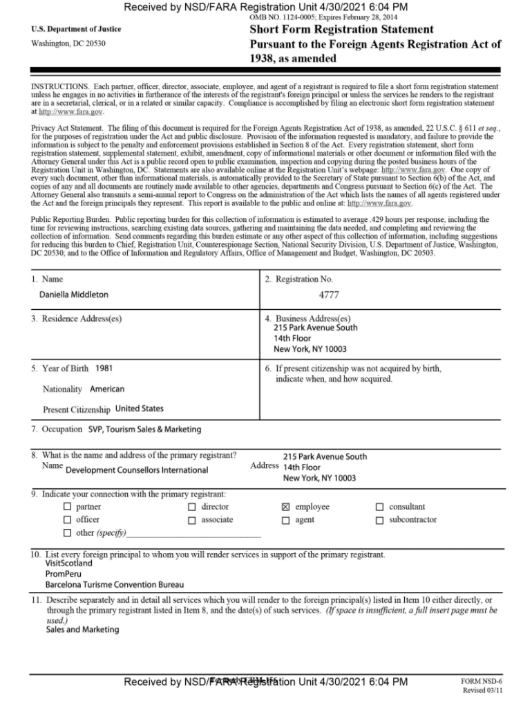 Fillable Online efile.fara.govdocs4777-Short-Form-20210430-30Received ...