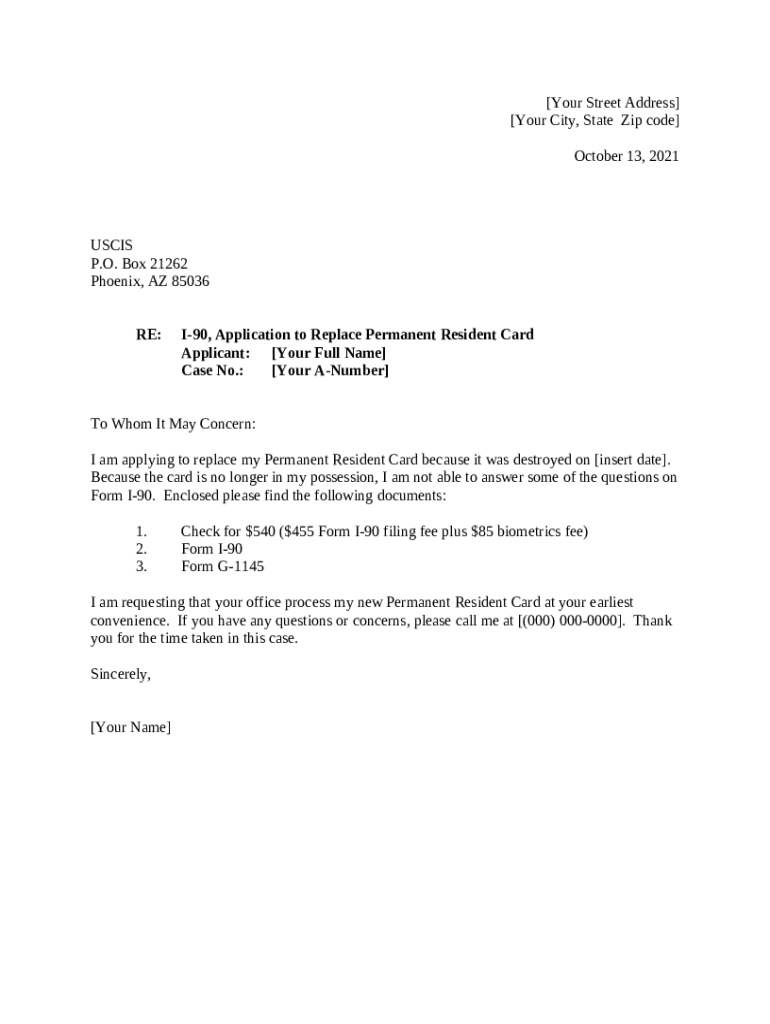 I 90 Cover Letter Doc Template PdfFiller I 90 Cover Letter Doc Template PdfFiller