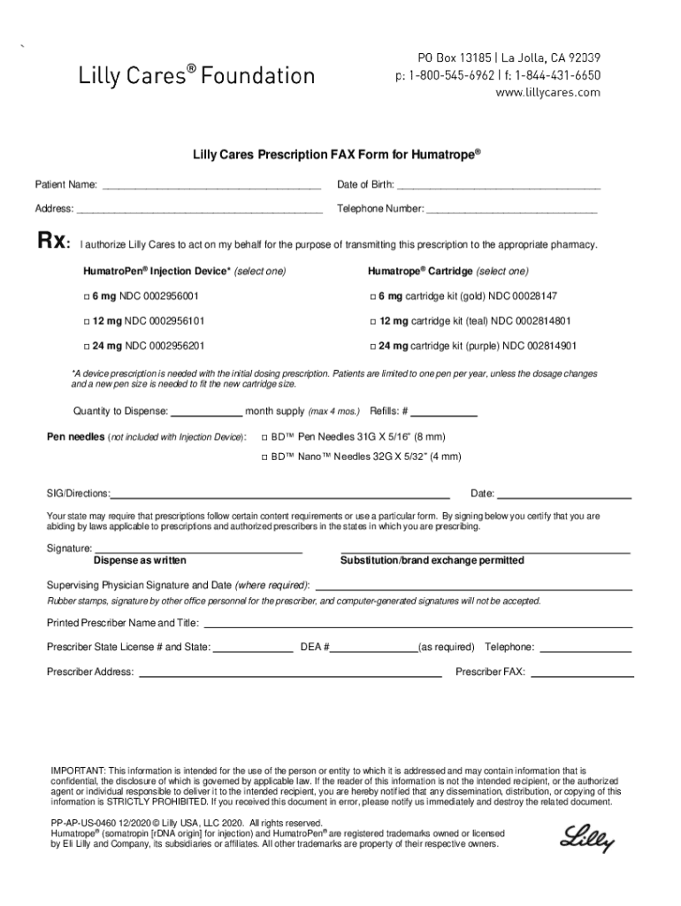 Fillable Online Lilly Cares Form Fill Online, Printable, Fillable
