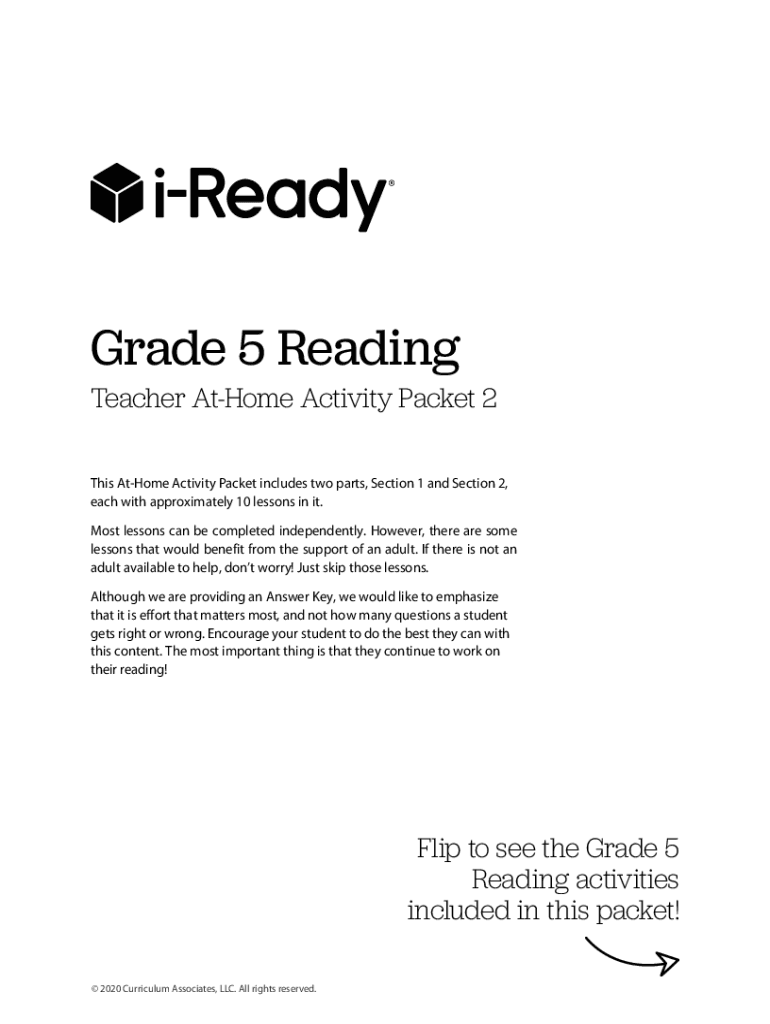 Fillable Online iReady Student At-Home Activity Packet Math and ELA ...