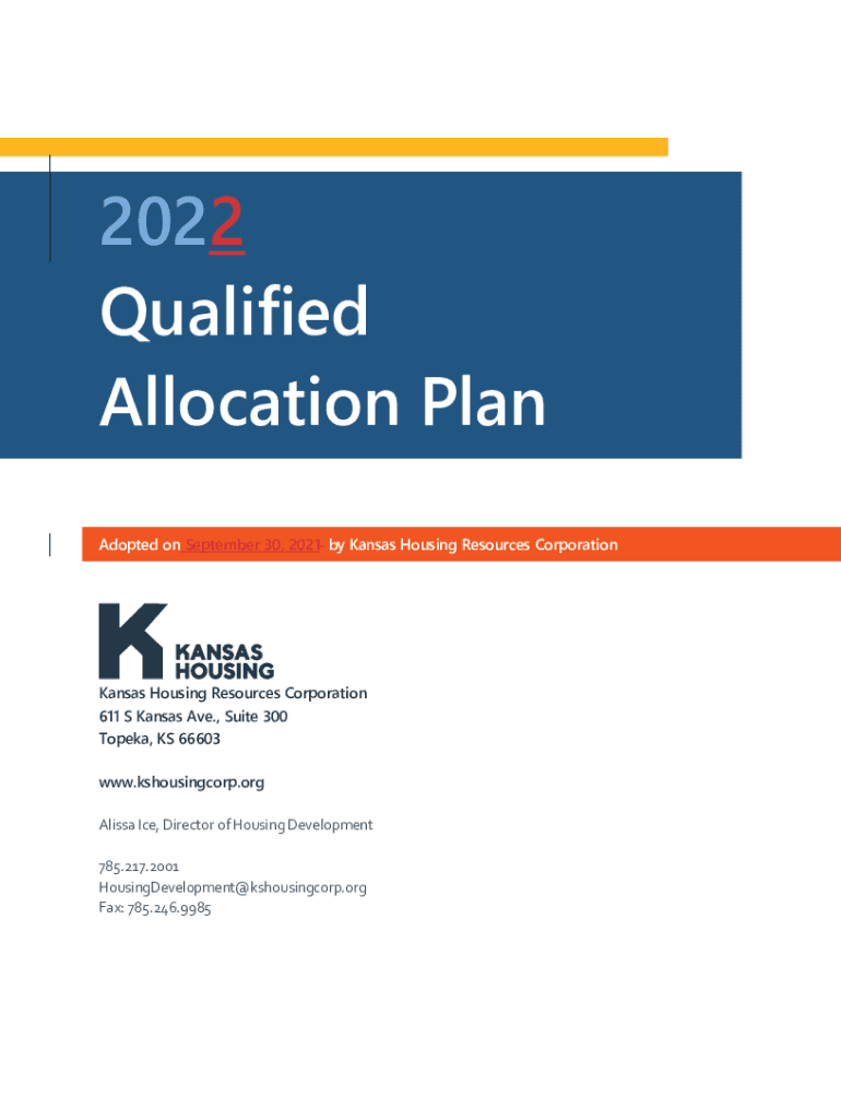 Fillable Online 2022 Qualified Allocation Plan Fax Email Print pdfFiller