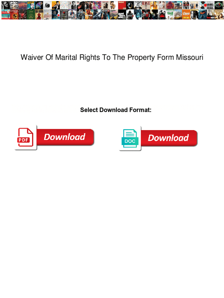 missouri marital waiver form Preview on Page 1